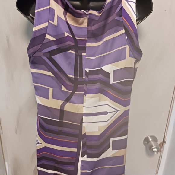 Antonio Melani Purple Silk Geo Dress - Picture 14 of 14